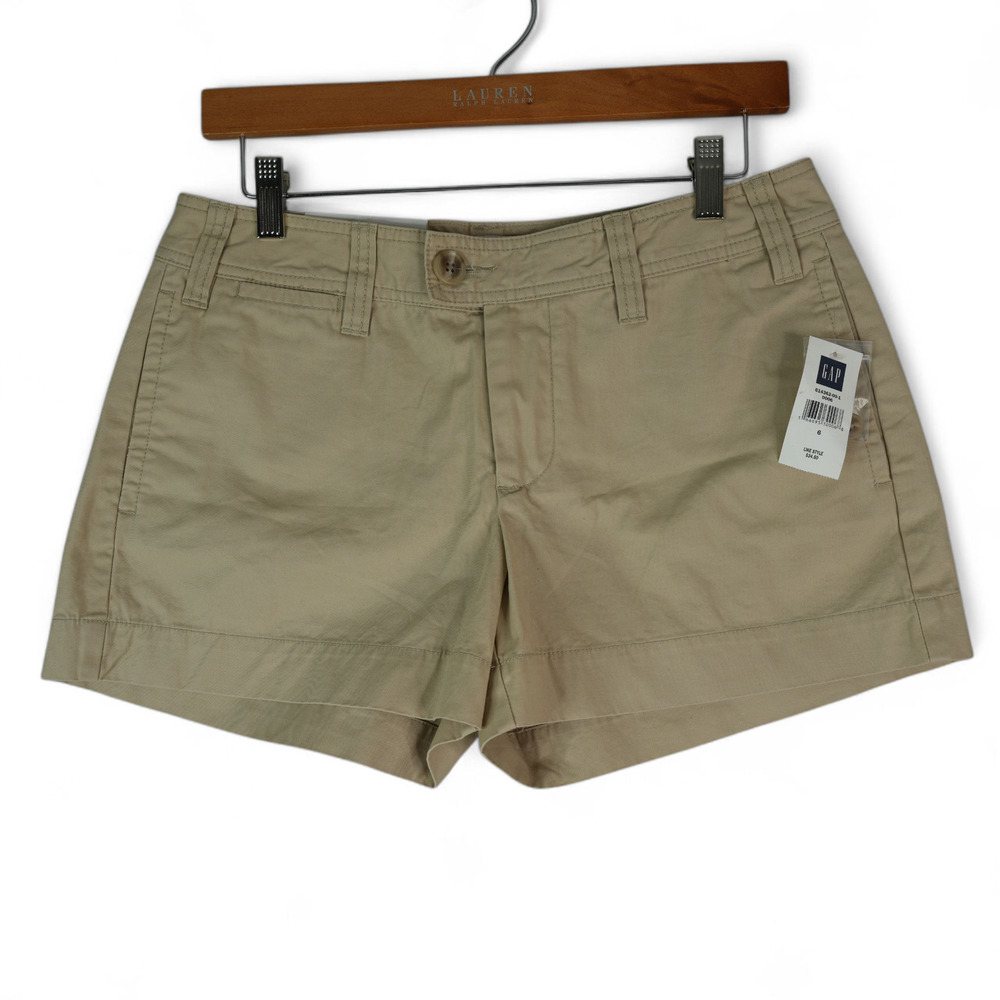 Gap Shorts Womens 6 Favorite Khaki Low Rise Relaxed Fit New